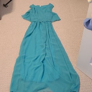 Long flowy  Turquoise maxi dress small